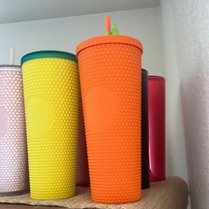 Starbucks Matte Orange 🍊 cup is BNWOT and leaf sticker intact!